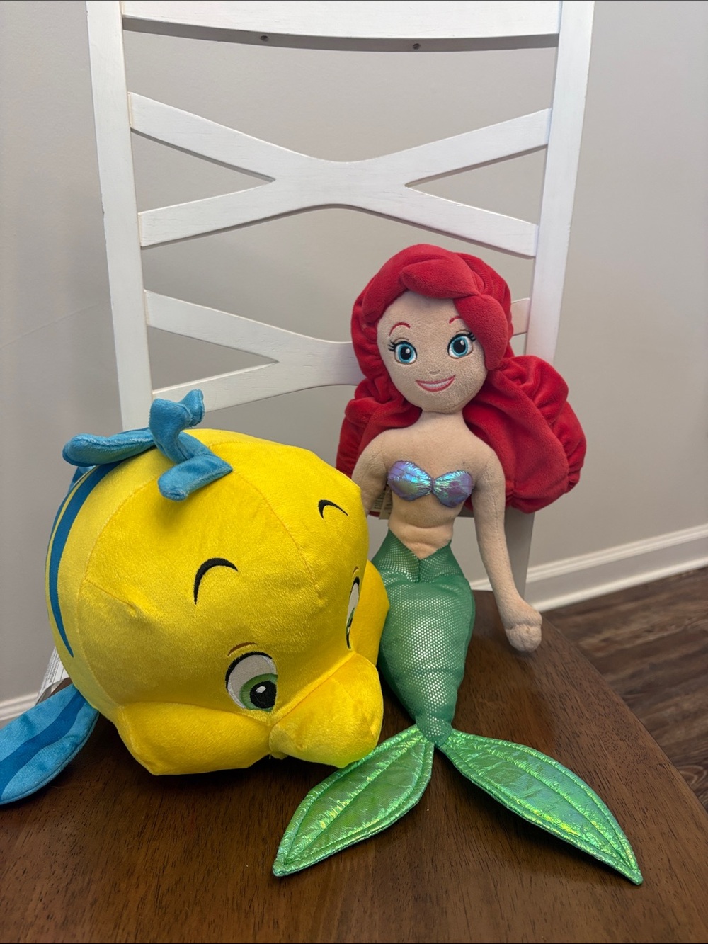 Disney Ariel & Flounder Plush Pair - Red, Yellow, Green, Blue